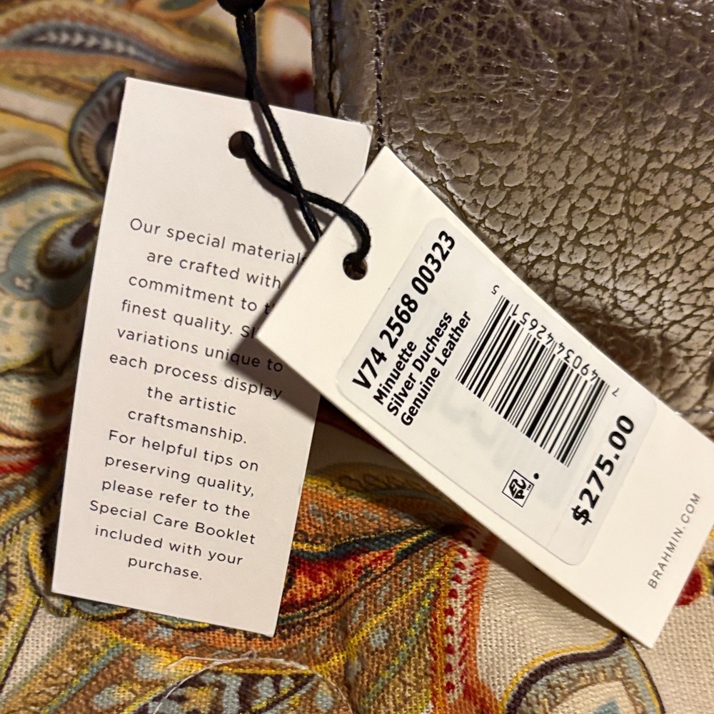 Brahmin Duchess Collection Silver Metallic Minuette Crossbody Bag NWT - Picture 2 of 9